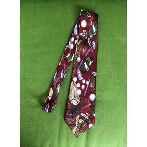 FloRence & K Inc Men's Silk Necktie - "Golf" theme - 59" Long